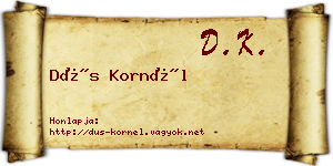 Dús Kornél névjegykártya