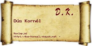 Dús Kornél névjegykártya