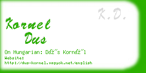 kornel dus business card